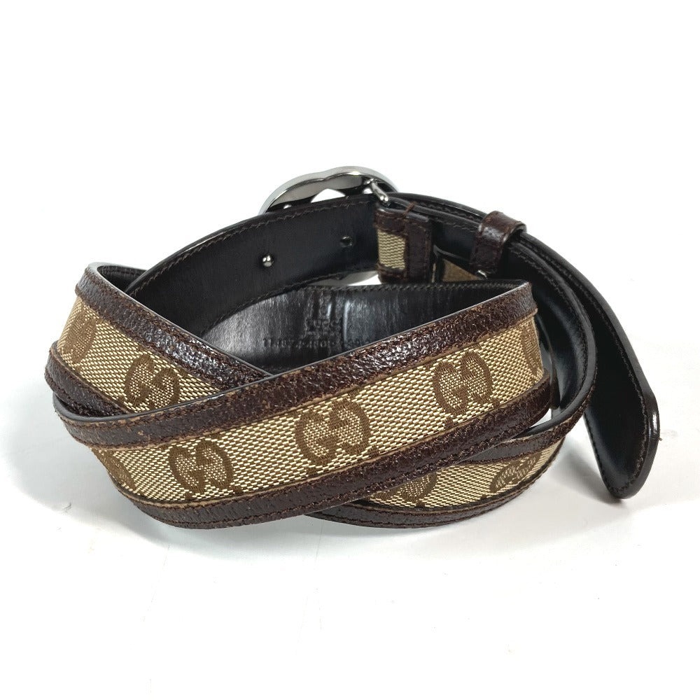 GUCCI belt 114874 GG canvas / leather beige GG 80