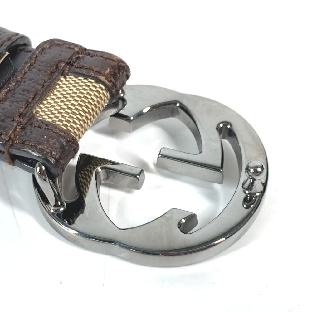 GUCCI belt 114874 GG canvas / leather beige GG 80