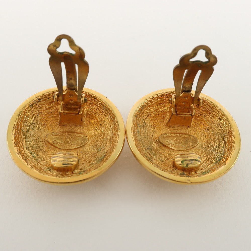 CHANEL Earring Plated Gold gold Matrasse Women Used Authentic