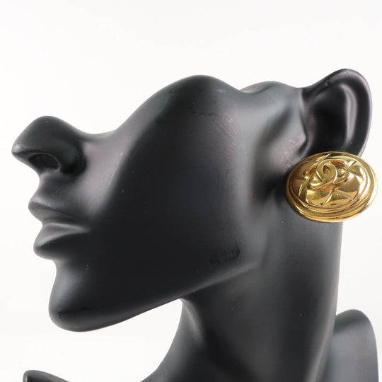 CHANEL Earring Plated Gold gold Matrasse Women Used Authentic