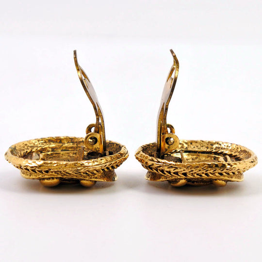 CHANEL Earring Plated Gold gold vintage COCO Mark Women Used Authentic