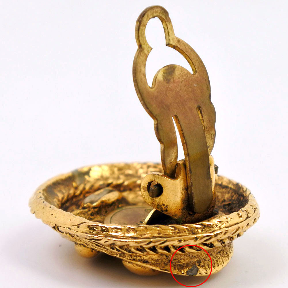 CHANEL Earring Plated Gold gold vintage COCO Mark Women Used Authentic