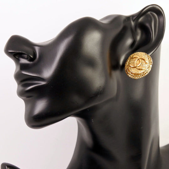 CHANEL Earring Plated Gold gold vintage COCO Mark Women Used Authentic