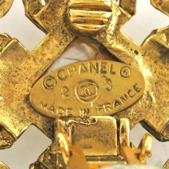 CHANEL Earring Plated Gold gold vintage COCO Mark Women Used Authentic
