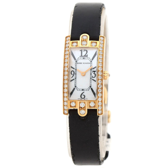 HARRY WINSTON Watches Quartz AVCQHM16 K18PG, Satin, 0.67pt Diamond gold Avenue C Mini White shell dial Women Used Authentic