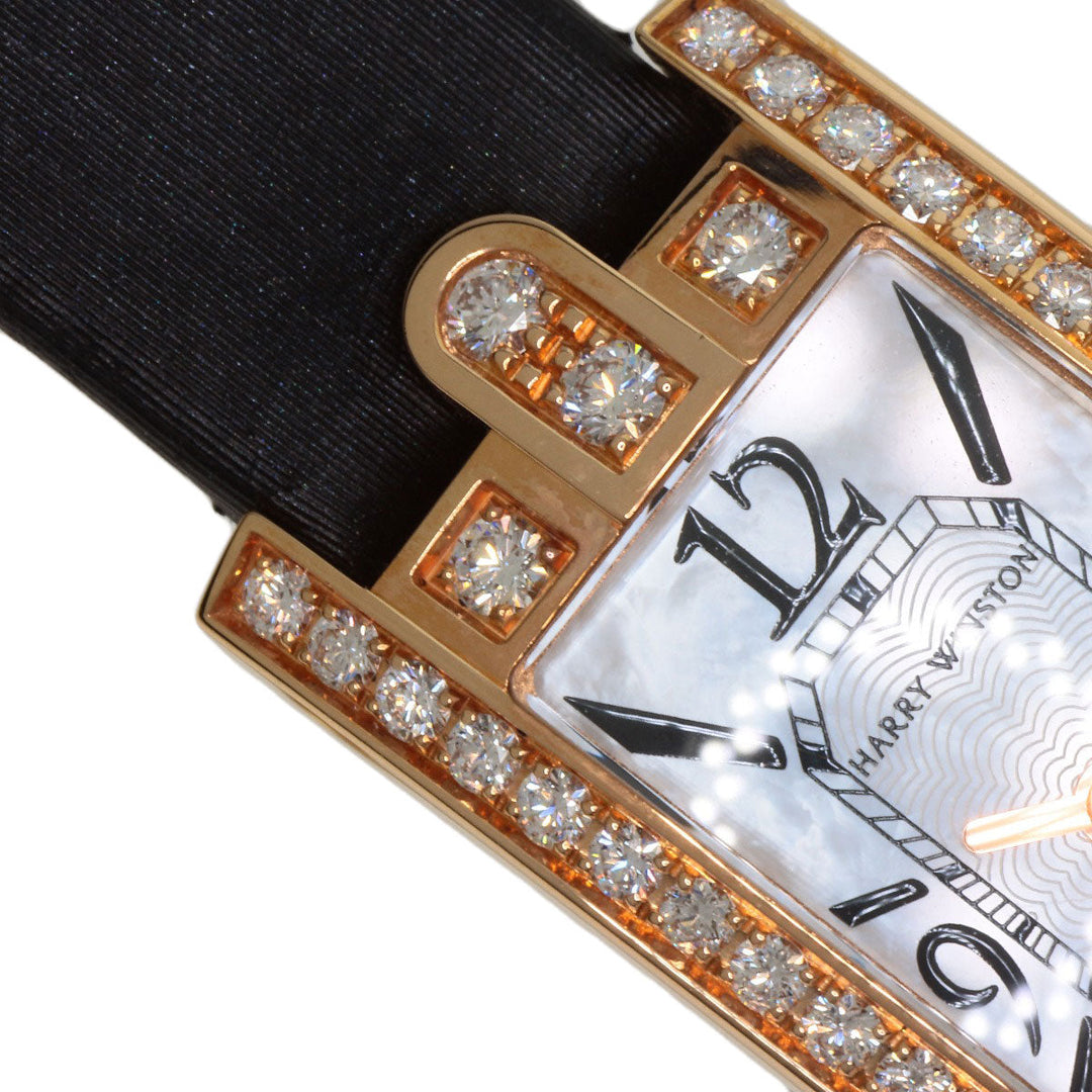 HARRY WINSTON Watches Quartz AVCQHM16 K18PG, Satin, 0.67pt Diamond gold Avenue C Mini White shell dial Women Used Authentic
