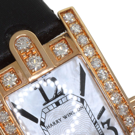 HARRY WINSTON Watches Quartz AVCQHM16 K18PG, Satin, 0.67pt Diamond gold Avenue C Mini White shell dial Women Used Authentic