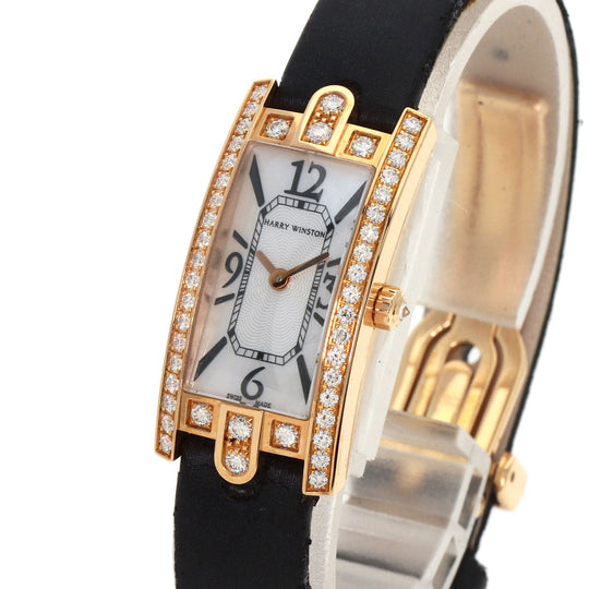 HARRY WINSTON Watches Quartz AVCQHM16 K18PG, Satin, 0.67pt Diamond gold Avenue C Mini White shell dial Women Used Authentic