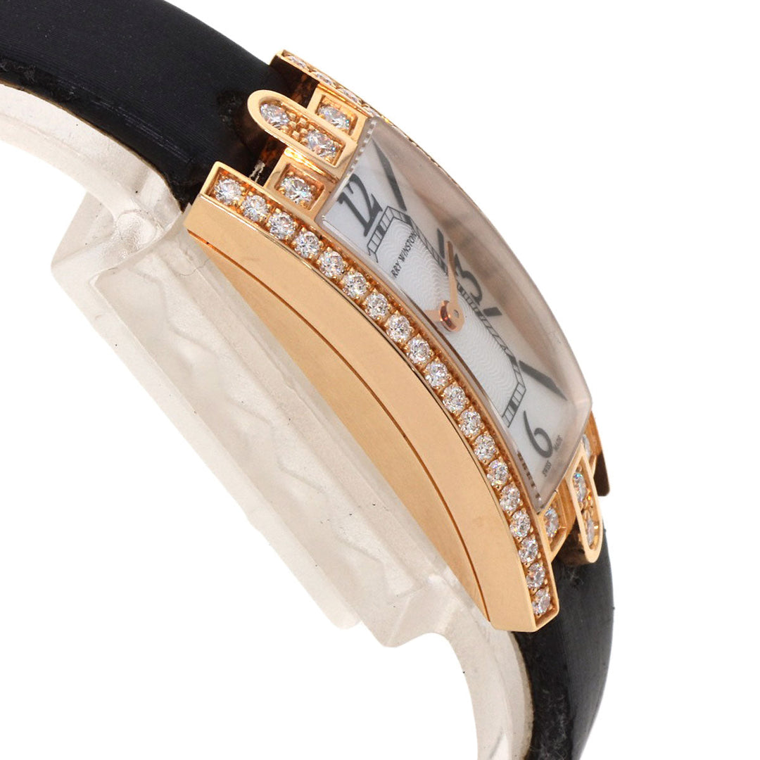 HARRY WINSTON Watches Quartz AVCQHM16 K18PG, Satin, 0.67pt Diamond gold Avenue C Mini White shell dial Women Used Authentic