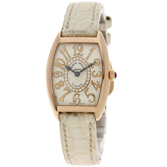 FRANCK MULLER Watches Quartz 1752QZRELCD1R K18PG, leather gold Tono Carvex Releaf Diamond Ivory dial Women Used Authentic