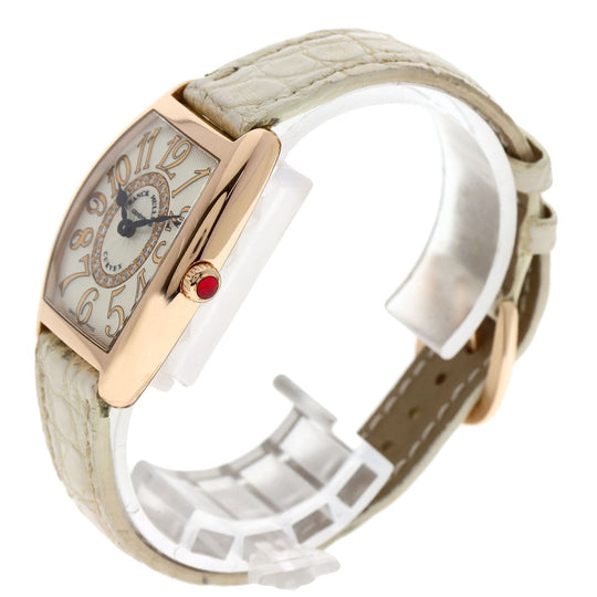 FRANCK MULLER Watches Quartz 1752QZRELCD1R K18PG, leather gold Tono Carvex Releaf Diamond Ivory dial Women Used Authentic
