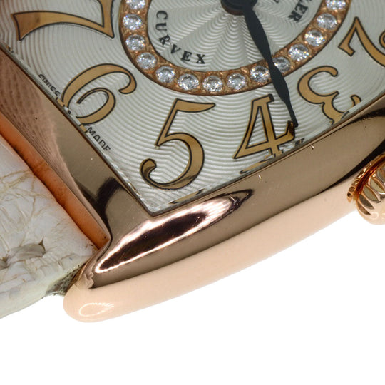 FRANCK MULLER Watches Quartz 1752QZRELCD1R K18PG, leather gold Tono Carvex Releaf Diamond Ivory dial Women Used Authentic