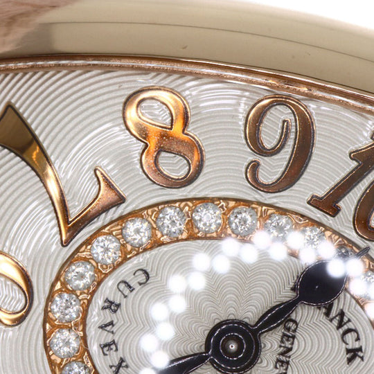FRANCK MULLER Watches Quartz 1752QZRELCD1R K18PG, leather gold Tono Carvex Releaf Diamond Ivory dial Women Used Authentic