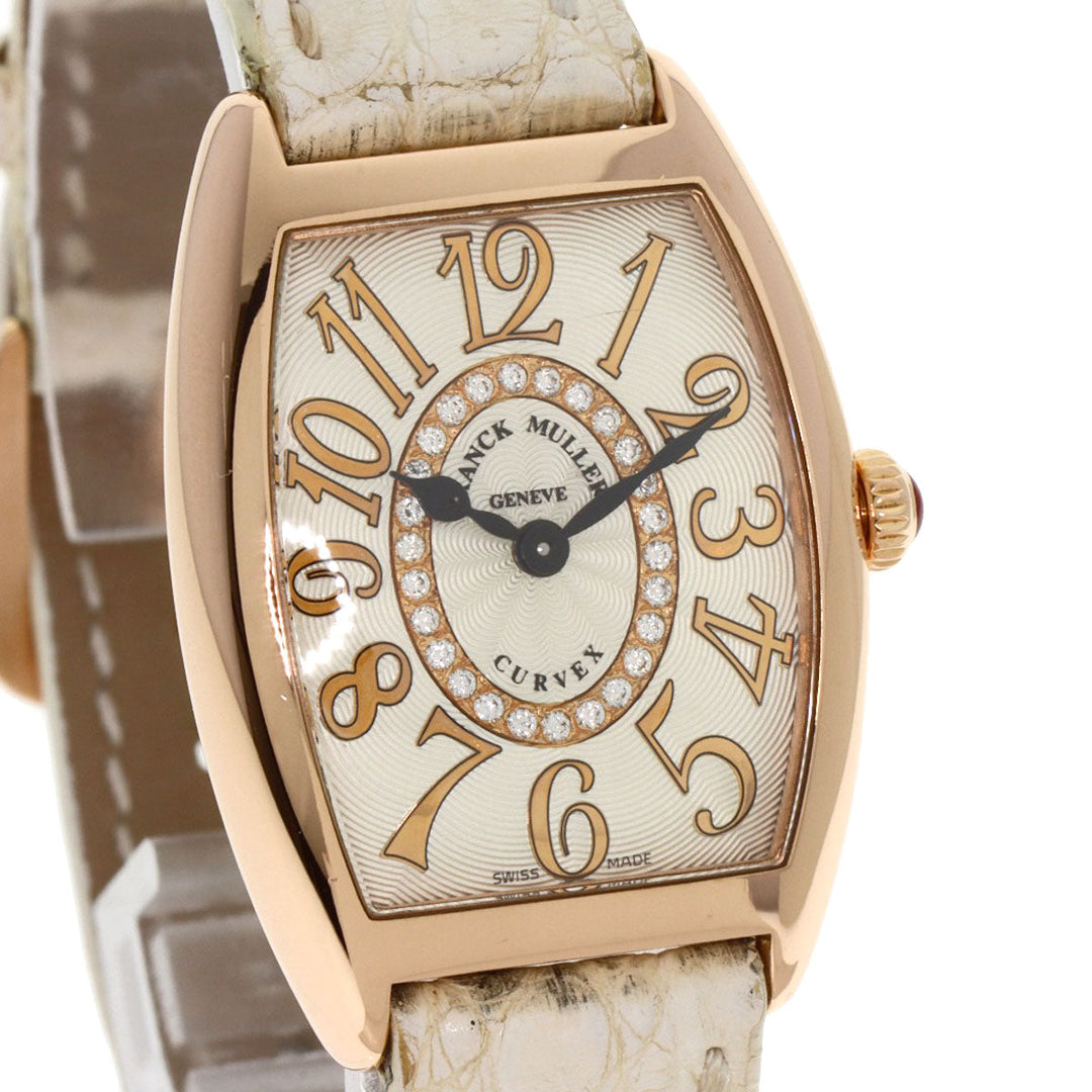 FRANCK MULLER Watches Quartz 1752QZRELCD1R K18PG, leather gold Tono Carvex Releaf Diamond Ivory dial Women Used Authentic