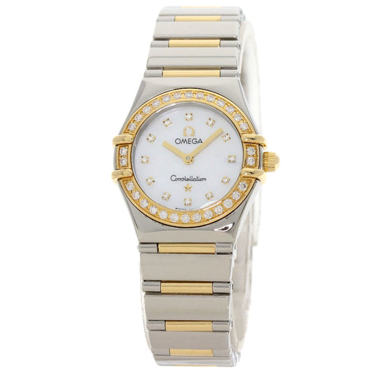 OMEGA Watches Quartz 1376.75 Stainless Steel gold Constellation Mini Bezel Diamond White shell dial