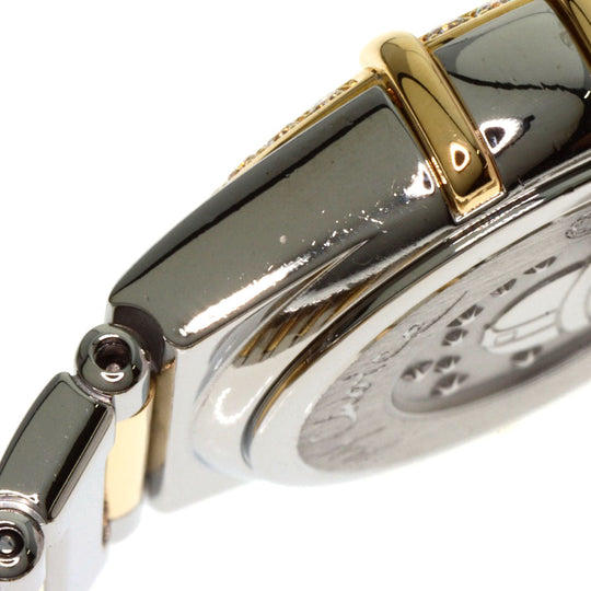OMEGA Watches Quartz 1376.75 Stainless Steel gold Constellation Mini Bezel Diamond White shell dial