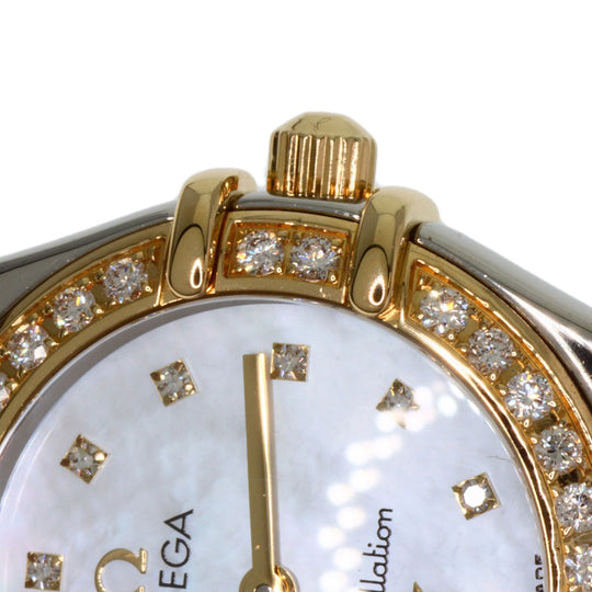 OMEGA Watches Quartz 1376.75 Stainless Steel gold Constellation Mini Bezel Diamond White shell dial