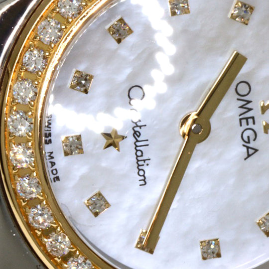 OMEGA Watches Quartz 1376.75 Stainless Steel gold Constellation Mini Bezel Diamond White shell dial
