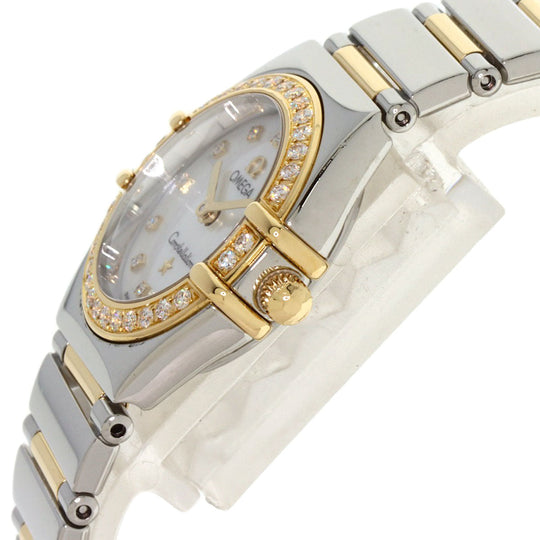 OMEGA Watches Quartz 1376.75 Stainless Steel gold Constellation Mini Bezel Diamond White shell dial