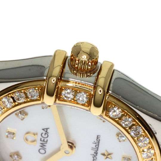 OMEGA Watches Quartz 1376.75 Stainless Steel gold Constellation Mini Bezel Diamond White shell dial