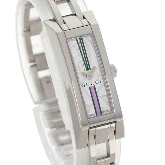 GUCCI Watches Quartz 110 Stainless Steel , Stainless Steel Silver Square face white dial Women Used Authentic