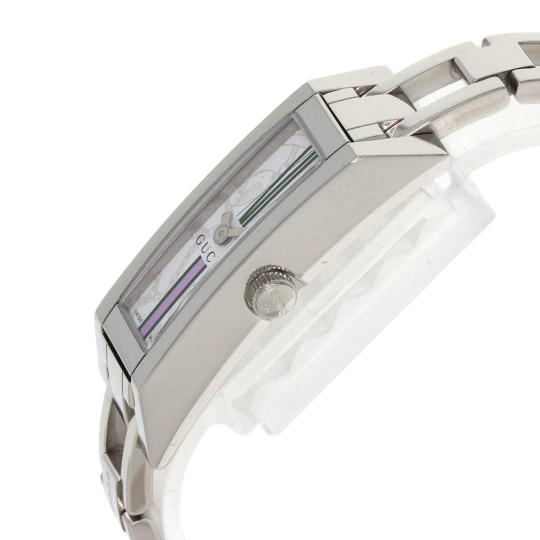 GUCCI Watches Quartz 110 Stainless Steel , Stainless Steel Silver Square face white dial Women Used Authentic