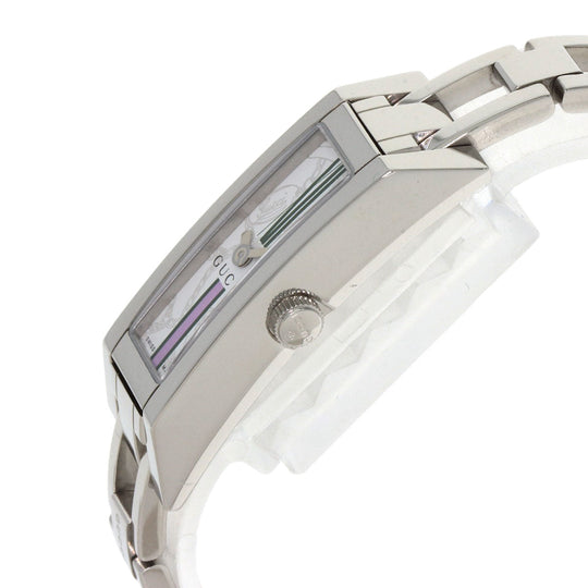 GUCCI Watches Quartz 110 Stainless Steel , Stainless Steel Silver Square face white dial Women Used Authentic