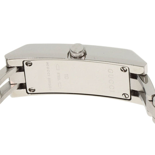 GUCCI Watches Quartz 110 Stainless Steel , Stainless Steel Silver Square face white dial Women Used Authentic