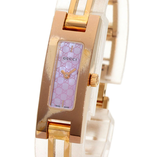 GUCCI Watches Quartz PGP , PGP gold 3900L Pink shell dial Women Used Authentic