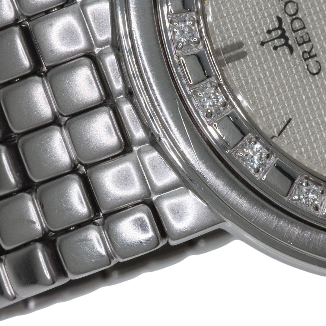 SEIKO Watches Quartz 8N70-6030 Stainless Steel , Stainless Steel , K18WG Silver CREDOR Diamond Silver dial mens Used Authentic