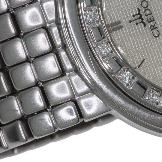 SEIKO Watches Quartz 8N70-6030 Stainless Steel , Stainless Steel , K18WG Silver CREDOR Diamond Silver dial mens Used Authentic