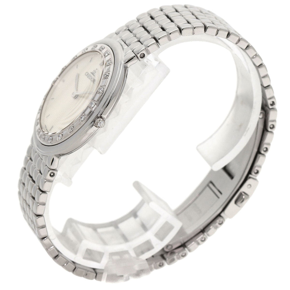 SEIKO Watches Quartz 8N70-6030 Stainless Steel , Stainless Steel , K18WG Silver CREDOR Diamond Silver dial mens Used Authentic