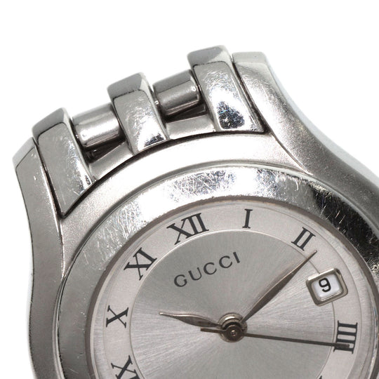 GUCCI Watches Quartz 5500L Stainless Steel , Stainless Steel Silver Round face Silver dial Women Used Authentic