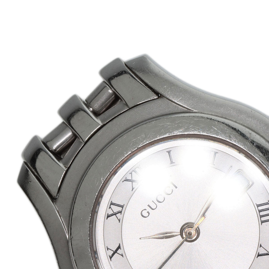 GUCCI Watches Quartz 5500L Stainless Steel , Stainless Steel Silver Round face Silver dial Women Used Authentic