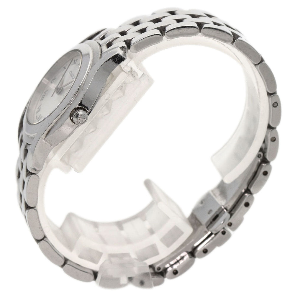 GUCCI Watches Quartz 5500L Stainless Steel , Stainless Steel Silver Round face Silver dial Women Used Authentic