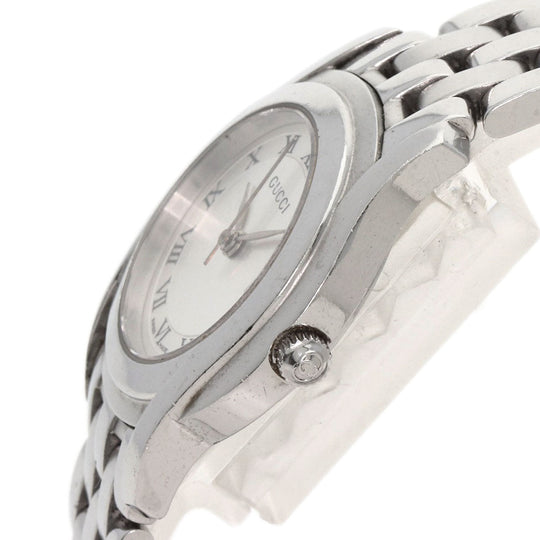 GUCCI Watches Quartz 5500L Stainless Steel , Stainless Steel Silver Round face Silver dial Women Used Authentic