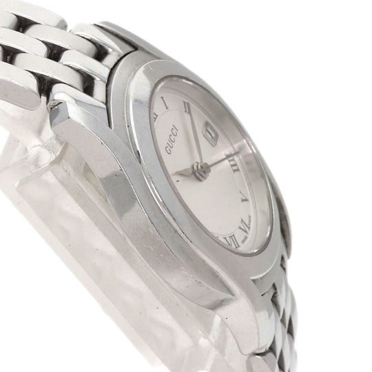 GUCCI Watches Quartz 5500L Stainless Steel , Stainless Steel Silver Round face Silver dial Women Used Authentic