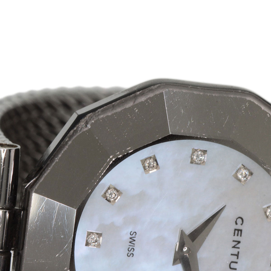 CENTURY Watches Quartz Stainless Steel , Stainless Steel Silver Time gem White shell dial Women Used Authentic