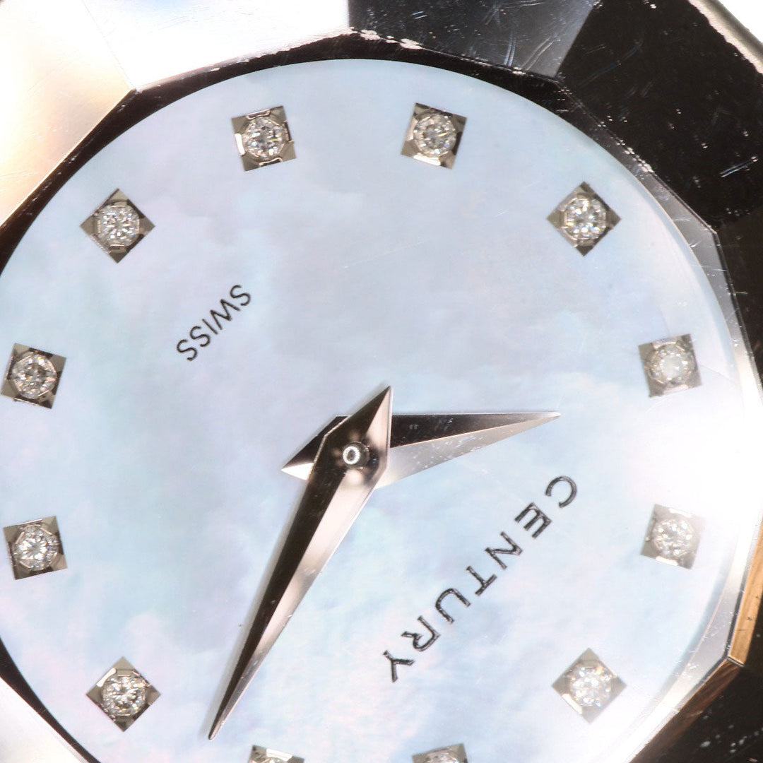 CENTURY Watches Quartz Stainless Steel , Stainless Steel Silver Time gem White shell dial Women Used Authentic