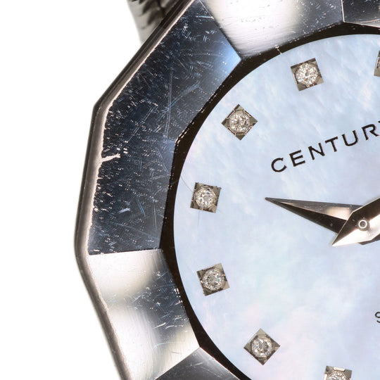 CENTURY Watches Quartz Stainless Steel , Stainless Steel Silver Time gem White shell dial Women Used Authentic
