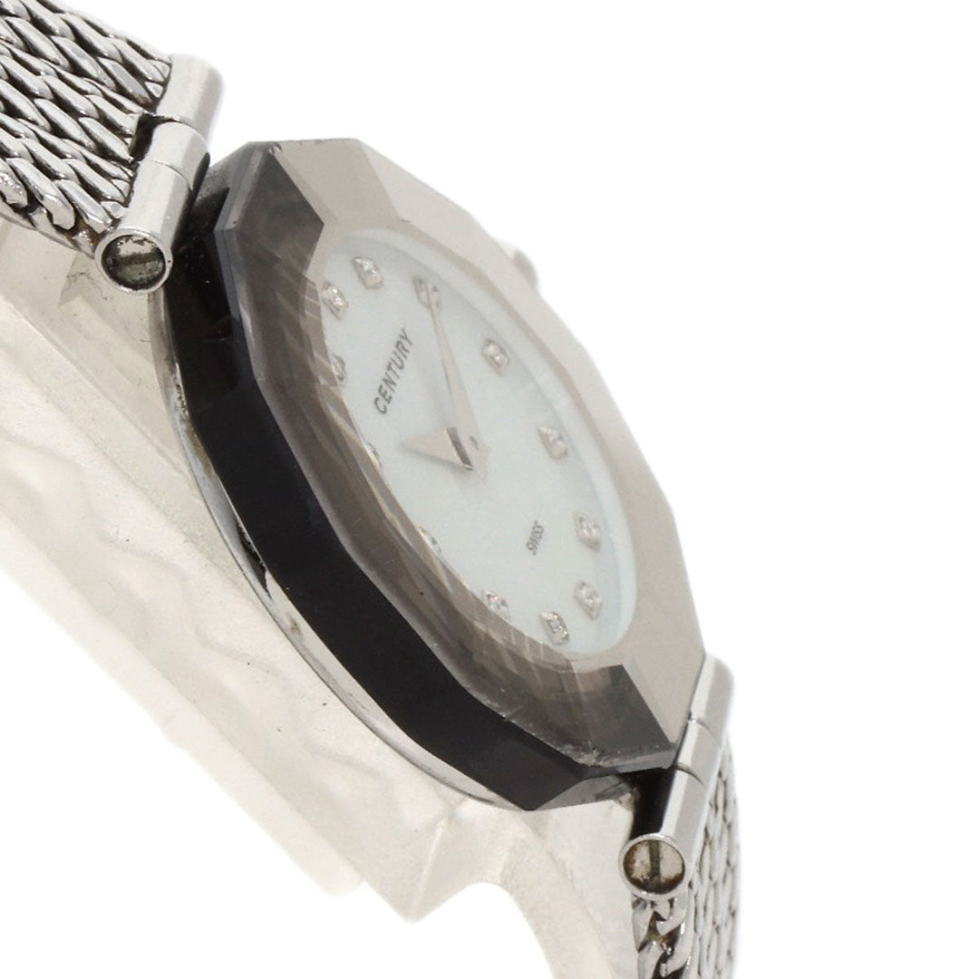 CENTURY Watches Quartz Stainless Steel , Stainless Steel Silver Time gem White shell dial Women Used Authentic