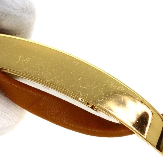 GUCCI Watches Quartz Gold Plated, Leather gold 6100L gold dial Women Used Authentic