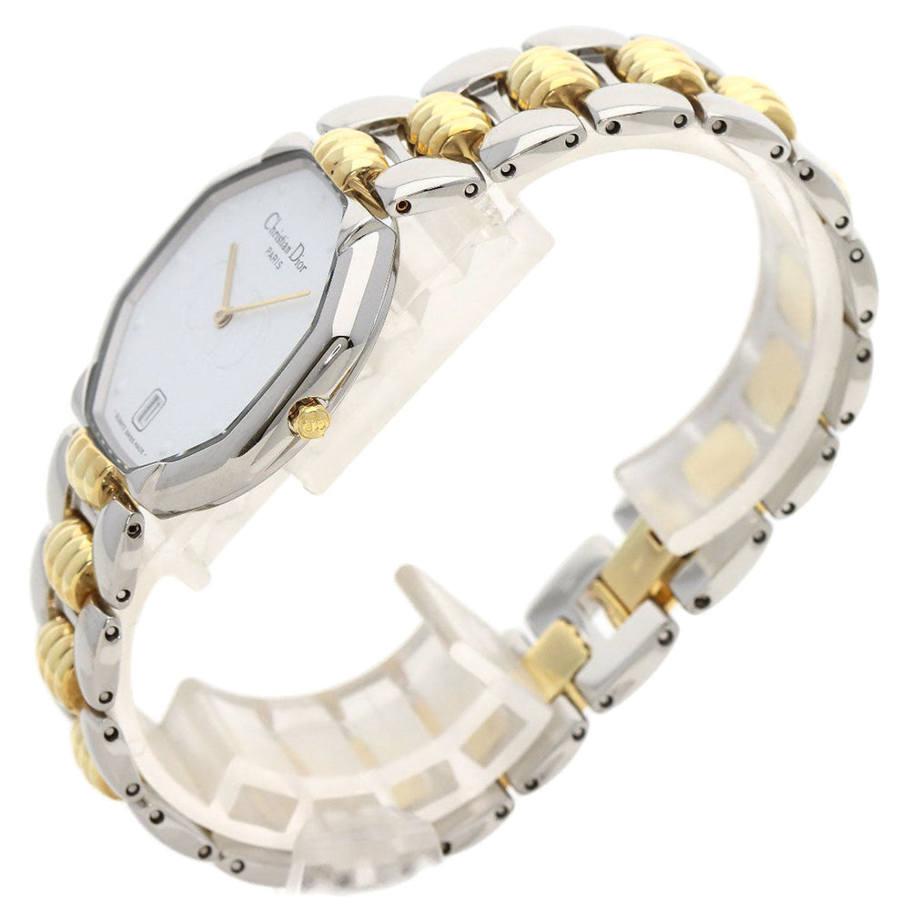Christian Dior Watches Quartz D45-204 Stainless Steel , SSxGP gold Octagon white dial Women Used Authentic