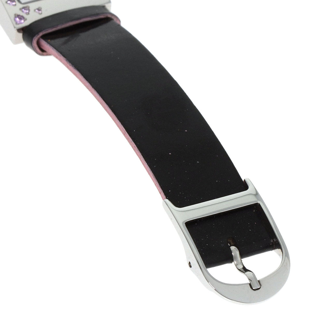 Christian Dior Watches Quartz D78-1093 Stainless Steel, Enamel Silver Malice Pink Sapphire White shell dial Women Used Authentic