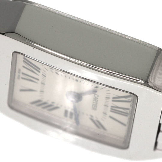CARTIER Watches Quartz W25064Z5 Stainless Steel , Stainless Steel Silver Santos de Moiselle SM Ivory dial Women Used Authentic