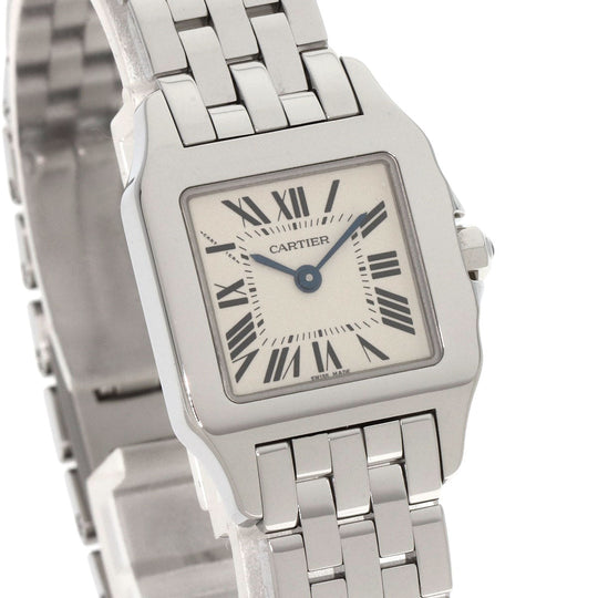 CARTIER Watches Quartz W25064Z5 Stainless Steel , Stainless Steel Silver Santos de Moiselle SM Ivory dial Women Used Authentic