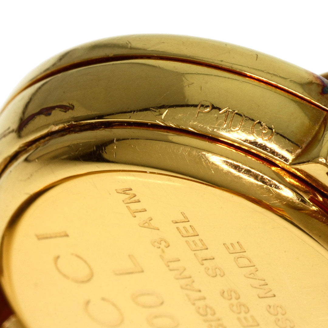 GUCCI Watches Quartz 1400L Gold Plated , Gold Plated gold round face bangle white dial Women Used Authentic