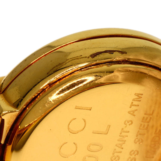 GUCCI Watches Quartz 1400L Gold Plated , Gold Plated gold round face bangle white dial Women Used Authentic