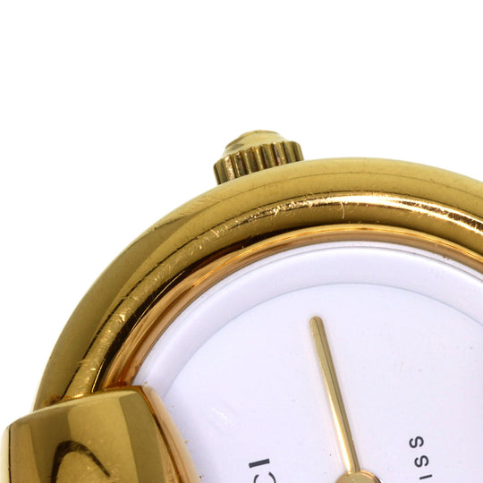 GUCCI Watches Quartz 1400L Gold Plated , Gold Plated gold round face bangle white dial Women Used Authentic