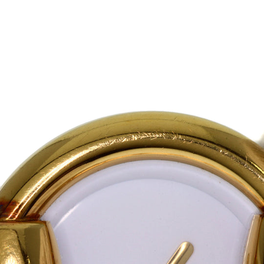 GUCCI Watches Quartz 1400L Gold Plated , Gold Plated gold round face bangle white dial Women Used Authentic